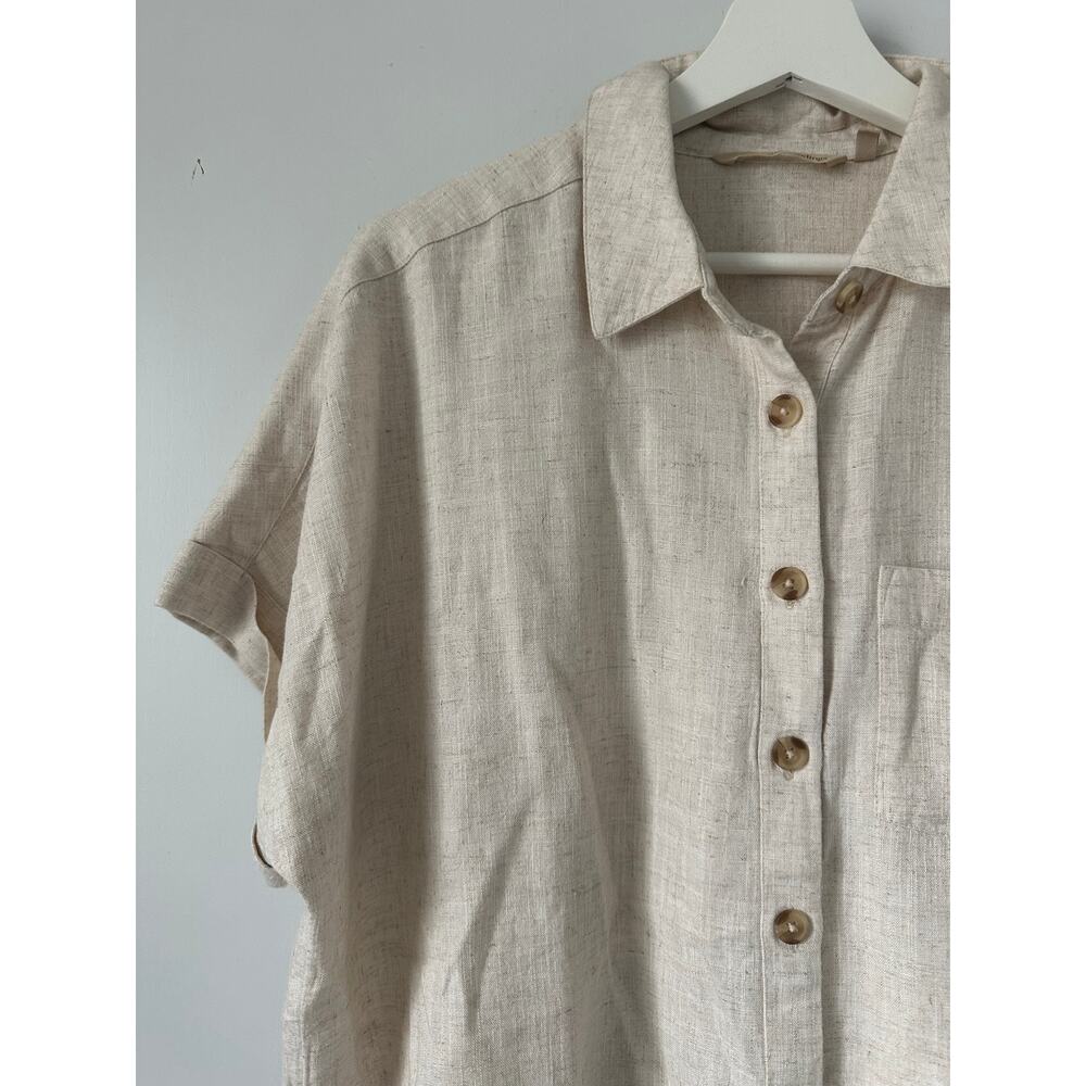 Soft Surroundings Linen Blend Blouse Beige size Medium - Picture 6 of 9